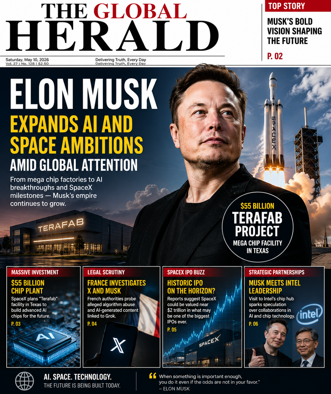 Elon Musk Expands AI and Space Ambitions Amid Global Attention