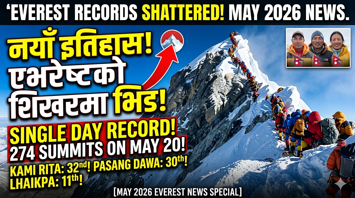 HISTORY AT 8,848 METRES: Record-Shattering Wave on Mount Everest as 274 Climbers Summit in a Single Day